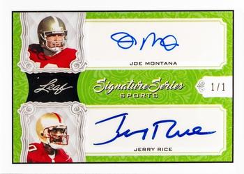 2021 Leaf Signature Series Sports - Dual Signatures Green #SSD-07 Joe Montana / Jerry Rice Front