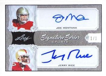2021 Leaf Signature Series Sports - Dual Signatures Silver #SSD-07 Joe Montana / Jerry Rice Front