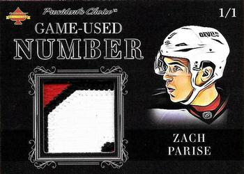 2020 President's Choice Solitaire - Game-Used Number Silver #NNO Zach Parise Front