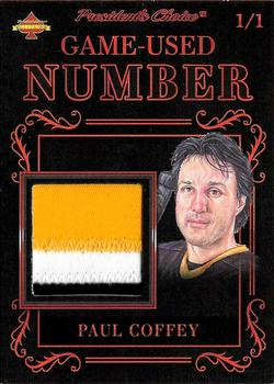 2020 President's Choice Solitaire - Game-Used Number Red #NNO Paul Coffey Front