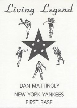 1990 Living Legends Gray Red Stars (unlicensed)  #NNO Don Mattingly Back