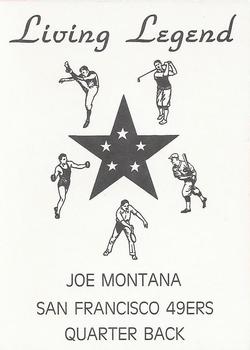 1990 Living Legends Gray Red Stars (unlicensed)  #NNO Joe Montana Back