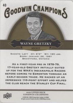 2020 Upper Deck Goodwin Champions - 3-D Lenticular #40 Wayne Gretzky Back