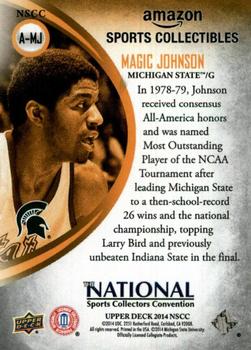2014 Upper Deck National Convention - Amazon Sports Collectibles #A-MJ Magic Johnson Back