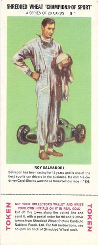 1962 Kellogg's Shredded Wheat Champions of Sport #9 Roy Salvadori Front