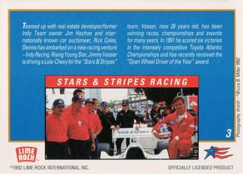 1992 Lime Rock Stars & Stripes #3 Jimmy Vasser Back