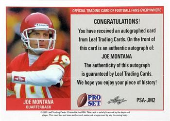 2021 Pro Set Sports #PSA-JM2 Joe Montana Back