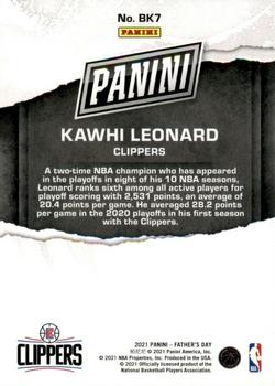 2021 Panini Father's Day #BK7 Kawhi Leonard Back