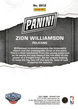 2021 Panini Father's Day #BKI2 Zion Williamson Back