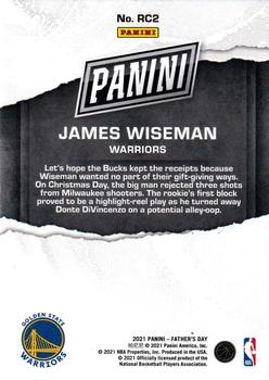 2021 Panini Father's Day #RC2 James Wiseman Back