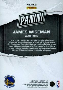 2021 Panini Father's Day - Cracked Ice #RC2 James Wiseman Back