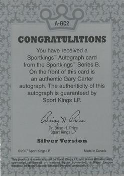 2008 Sportkings Series B - Autograph Silver #A-GC2 Gary Carter Back