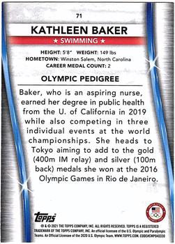 2021 Topps U.S. Olympic & Paralympic Team & Hopefuls - Bronze #71 Kathleen Baker Back