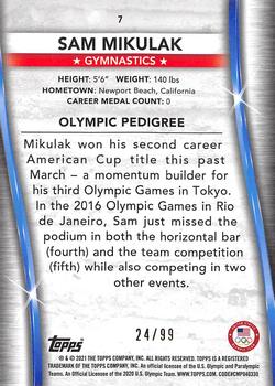 2021 Topps U.S. Olympic & Paralympic Team & Hopefuls - Gold #7 Sam Mikulak Back