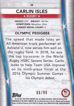 2021 Topps U.S. Olympic & Paralympic Team & Hopefuls - Gold #28 Carlin Isles Back