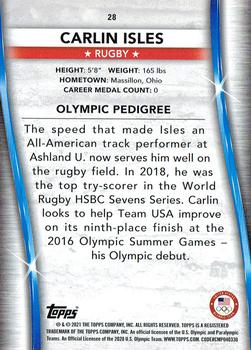 2021 Topps U.S. Olympic & Paralympic Team & Hopefuls - Silver #28 Carlin Isles Back