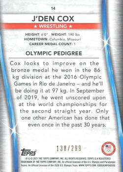 2021 Topps U.S. Olympic & Paralympic Team & Hopefuls - US Flag #14 J'den Cox Back