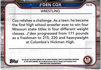 2021 Topps U.S. Olympic & Paralympic Team & Hopefuls - For Pride and Country #PC-15 J'den Cox Back