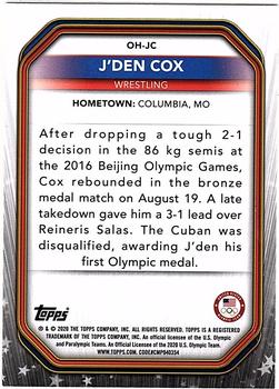 2021 Topps U.S. Olympic & Paralympic Team & Hopefuls - Olympic Heroes #OH-JC J'den Cox Back