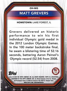 2021 Topps U.S. Olympic & Paralympic Team & Hopefuls - Olympic Heroes #OH-MG Matt Grevers Back