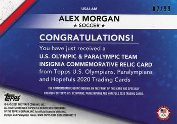 2021 Topps U.S. Olympic & Paralympic Team & Hopefuls - USOC Insignia Commemorative Relics #USAI-AM Alex Morgan Back