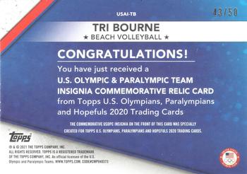 2021 Topps U.S. Olympic & Paralympic Team & Hopefuls - USOC Insignia Commemorative Relics Silver #USAI-TB Tri Bourne Back