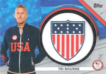 2021 Topps U.S. Olympic & Paralympic Team & Hopefuls - USOC Insignia Commemorative Relics Silver #USAI-TB Tri Bourne Front