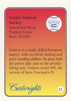 1992 Cartwrights Players Choice - Blue Foil #11 Sergei Fedorov Back