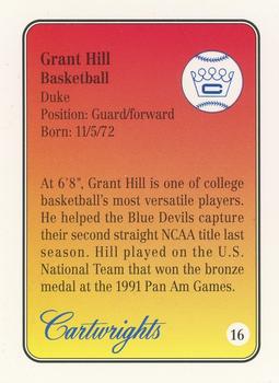 1992 Cartwrights Players Choice - Blue Foil #16 Grant Hill Back