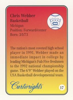 1992 Cartwrights Players Choice - Blue Foil #17 Chris Webber Back