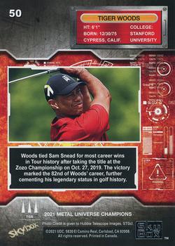 2021 SkyBox Metal Universe Champions #50 Tiger Woods Back