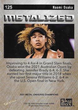 2021 SkyBox Metal Universe Champions #125 Naomi Osaka Back