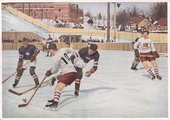 1936 Reemtsma Cigarettes Olympia 1932 Reprint #191 Canada vs USA ice hockey Front