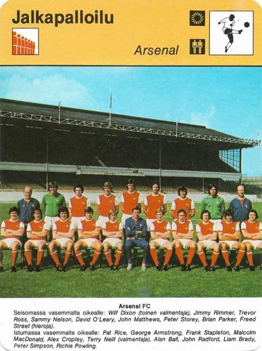 1977 Sportscaster Series 11 Finnish #11-264 Arsenal Front