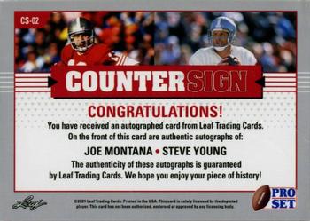 2021 Pro Set Sports - Countersign #CS-02 Joe Montana / Steve Young Back