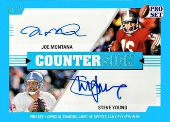 2021 Pro Set Sports - Countersign Light Blue #CS-02 Joe Montana / Steve Young Front