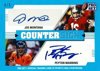 2021 Pro Set Sports - Countersign Light Blue #CS-09 Joe Montana / Peyton Manning Front