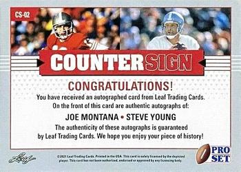 2021 Pro Set Sports - Countersign Purple #CS-02 Joe Montana / Steve Young Back