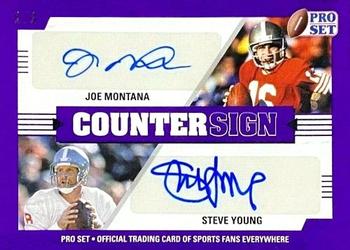 2021 Pro Set Sports - Countersign Purple #CS-02 Joe Montana / Steve Young Front