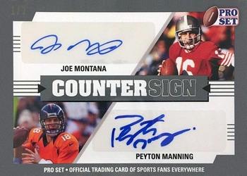 2021 Pro Set Sports - Countersign Silver #CS-09 Joe Montana / Peyton Manning Front