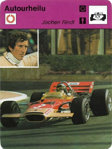 1978 Sportscaster Series 15 Finnish #15-352 Jochen Rindt Front