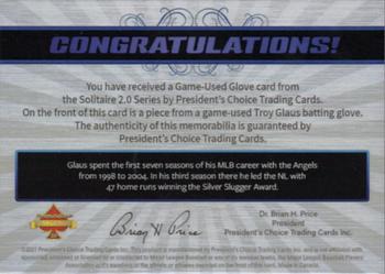 2021 President's Choice Solitaire 2.0 - Game-Used Glove Blue #NNO Troy Glaus Back