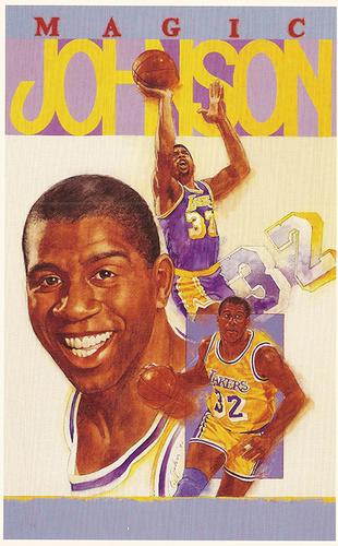 1991 Allan Kaye's Sports Cards News Magazine - Postcards 1991-92 (Portraits) #5 Magic Johnson Front