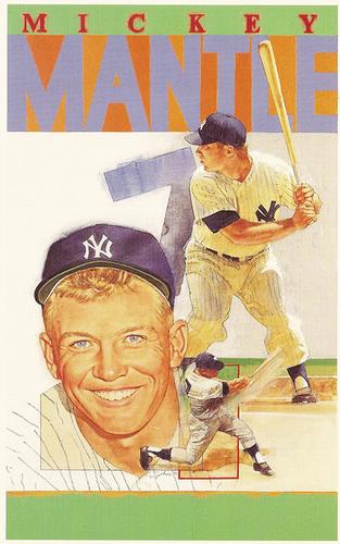 1991 Allan Kaye's Sports Cards News Magazine - Postcards 1991-92 (Portraits) #16 Mickey Mantle Front