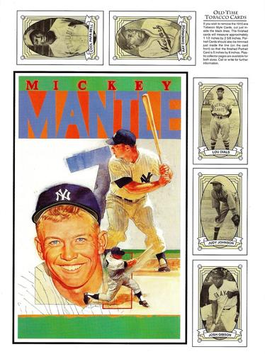 1991 Allan Kaye's Sports Cards News Magazine - Panels Postcards and Tobacco-Sized 1991-92 #36-40/16 Cool Papa Bell / Ray Dandridge / Lou Dials / Judy Johnson / Josh Gibson / Mickey Mantle Front