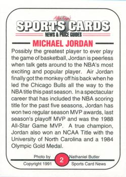 1991 Allan Kaye's Sports Cards News Magazine - Standard-Sized 1991 #2 Michael Jordan Back