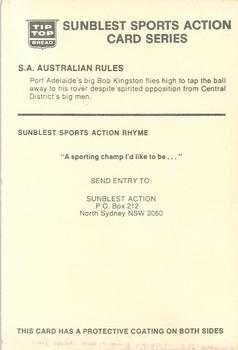 1973 Sunblest Sports Action Cards #NNO Bob Kingston Back