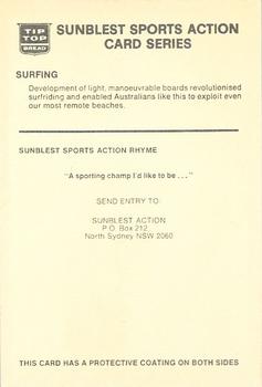 1973 Sunblest Sports Action Cards #NNO Surfing Back