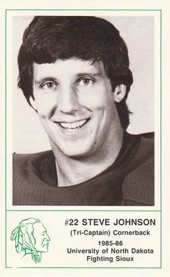1985-86 North Dakota Fighting Sioux Police #33 Steve Johnson Front