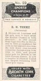 1935 Ardath Cork Sports Champions #29 Edward Temme Back